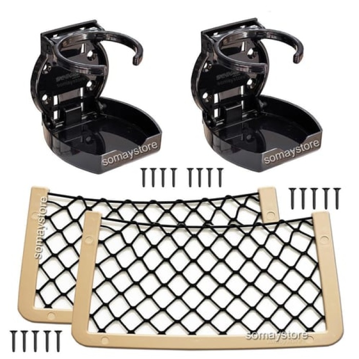 Tekne Seti 2 Adet Oval Katlanır Bardaklık 2 Adet Eşya Filesi 32x17cm