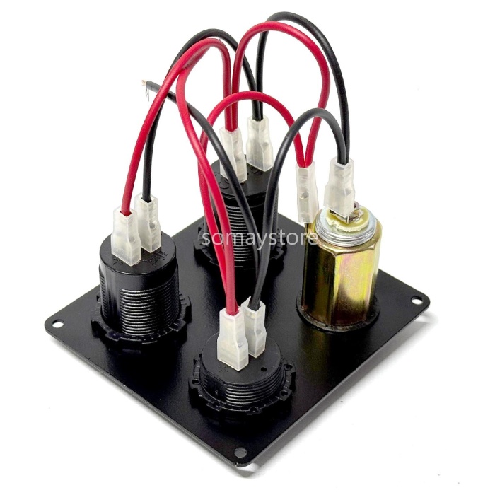 Goldsea Marin Şarj + Şarj + Voltmetre + Usb-C + Soketi Metal Çerçeveli 12-24V