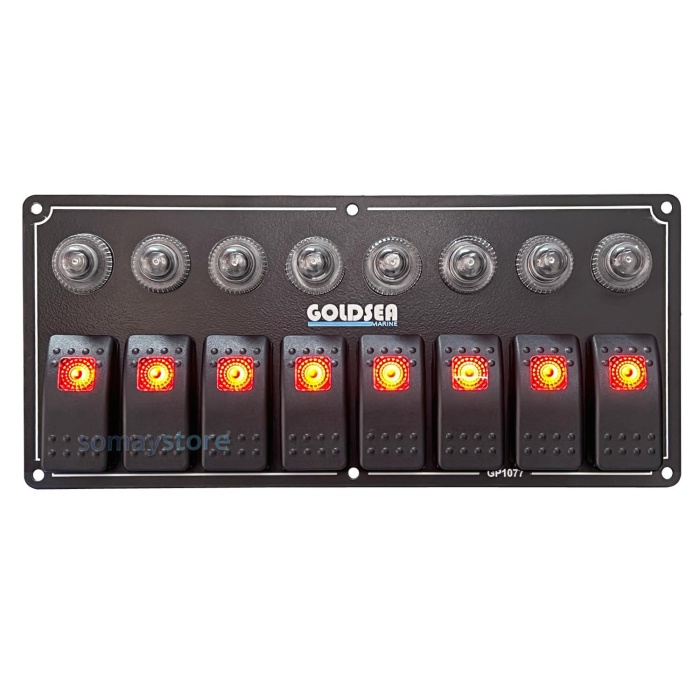 Goldsea Otomatik Sigortalı Marin Switch Panel 8 Anahtarlı 12-24V