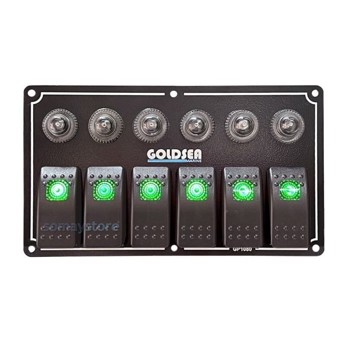 Goldsea Otomatik Sigortalı Marin Switch Panel 6 Anahtarlı 12-24V