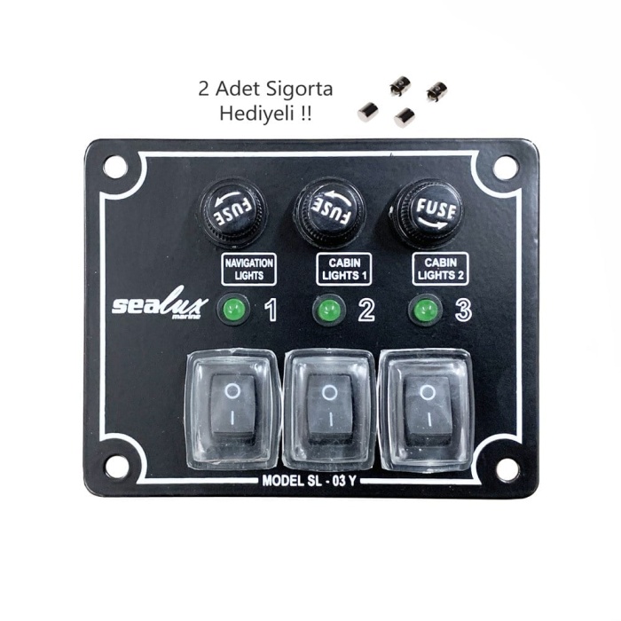Sealux Switch Panel Tekne Kontrol Paneli Yatay 12/24v