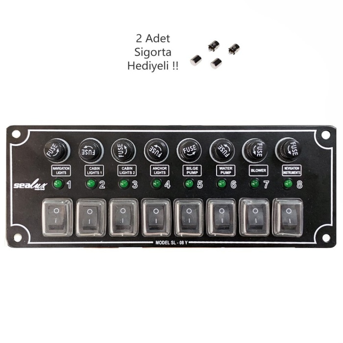 Sealux Switch Panel Tekne Kontrol Paneli Yatay 12/24v