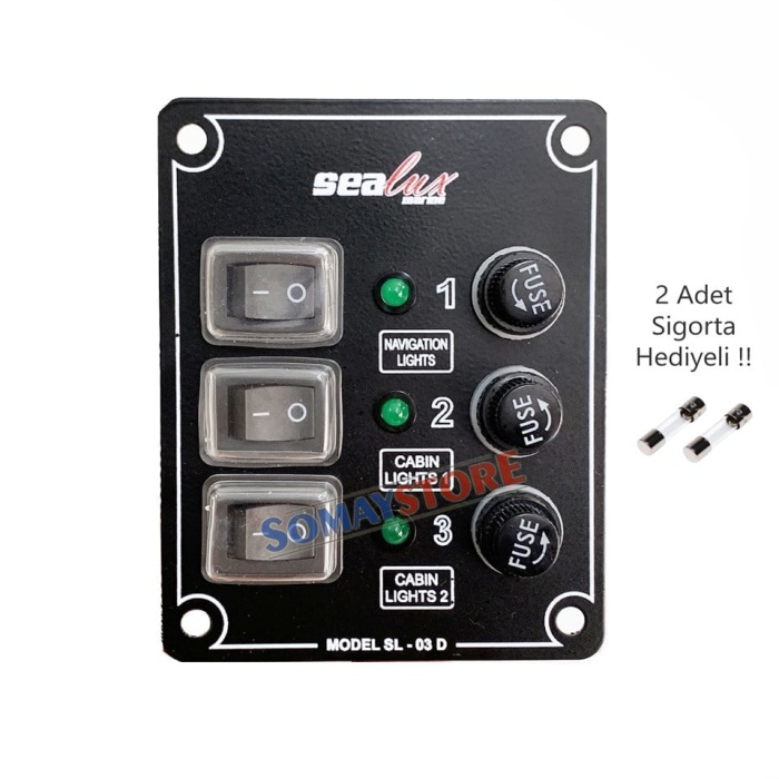 Sealux Switch Panel Tekne Kontrol Paneli Dikey 12/24v