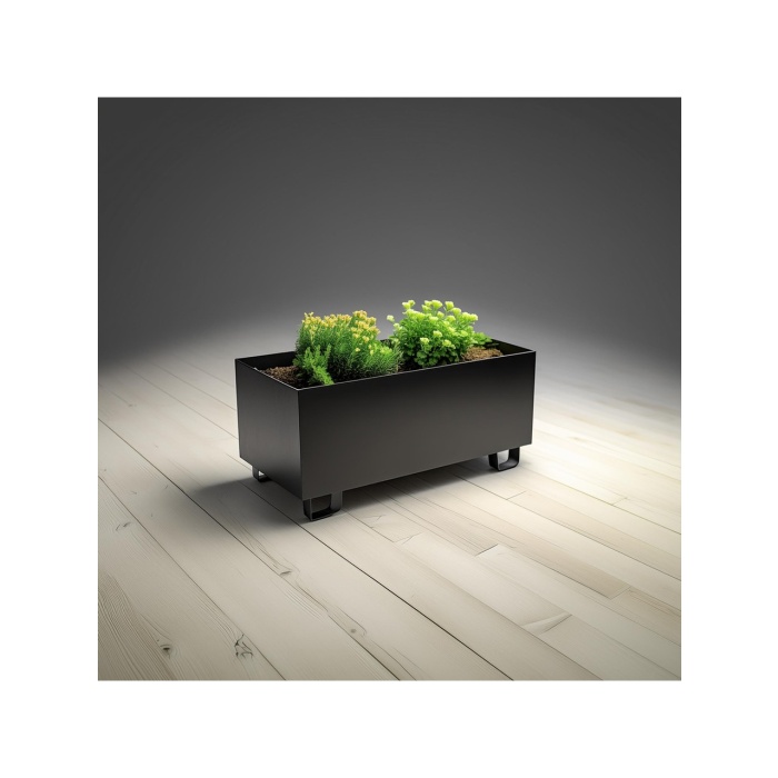 DEQQU Duracube Metal Saksı - Büyük Boy 25CM x 30CM x 60CM (Y-D-G)Siyah
