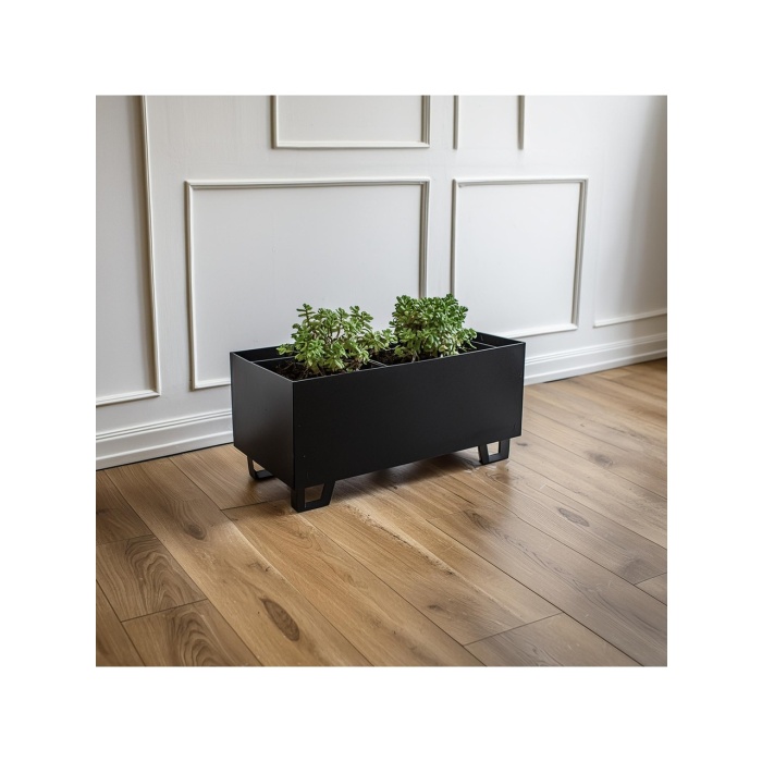 DEQQU Duracube Metal Saksı - Büyük Boy 25CM x 30CM x 60CM (Y-D-G)Siyah
