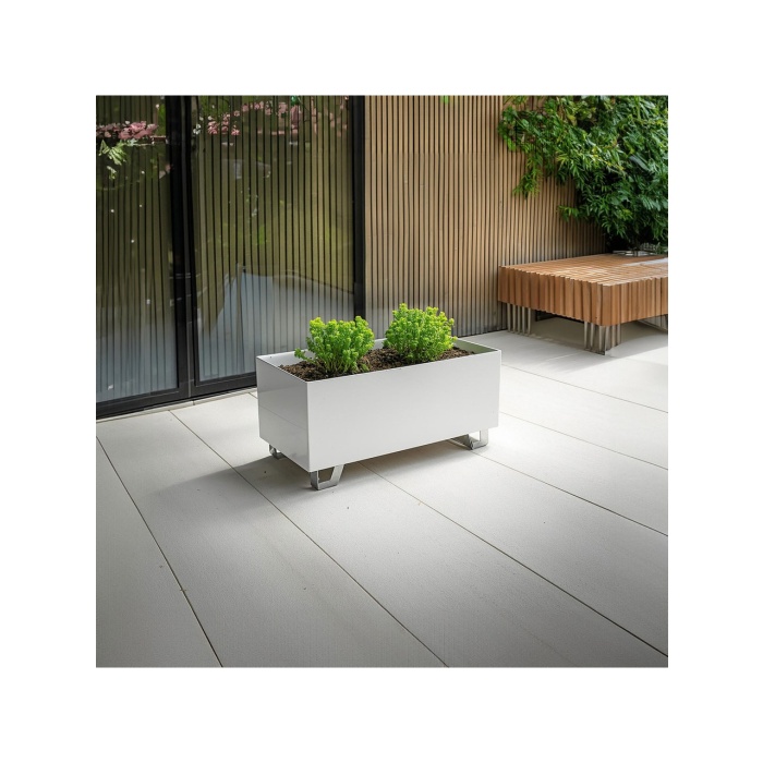 DEQQU Duracube Metal Saksı - Büyük Boy 25CM x 30CM x 60CM (Y-D-G)Beyaz