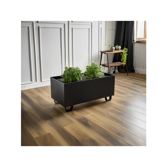 DEQQU Duracube Metal Saksı - Büyük Boy 25CM x 30CM x 60CM (Y-D-G)Siyah