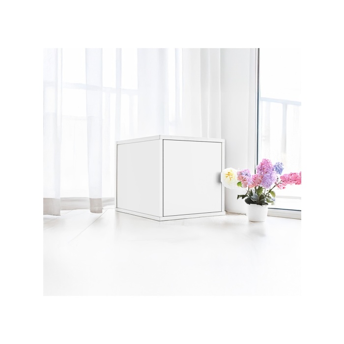 DEQQU Terraguard Tek Kapaklı Küp Metal Dolap - 35 x 35 x 35 cm Beyaz