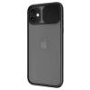 Apple iPhone 12 6.1 Kızaklı Kamera Korumalı Kapak Siyah