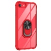 Apple iPhone 6 Arka Şeffaf Yüzüklü Mıknatıslı Kapak Kırmızı