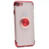 Apple iPhone 7 Platin Yüzüklü Silikon Kılıf Kırmızı