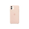 Apple iPhone 11 Uyumlu Logolu Içi Kadife Altı Açık Lansman Kum Pembe Pink Sand Silikon Kılıf
