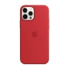 Apple iPhone 12 Pro Max Uyumlu Logolu Lansman Silikon Kılıf Kırmızı
