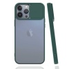 Apple iPhone 13 Pro Max Kızaklı Kamera Korumalı Kapak Haki