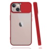 Apple iPhone 13 Mini Kızaklı Kamera Korumalı Kapak Kırmızı