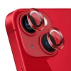 Apple iPhone 15 6.1  Metal Çerçeveli Kamera Koruma Lensi Kırmızı