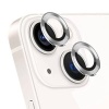 Apple iPhone 15 6.1 Metal Çerçeveli Kamera Koruma Lensi Gümüş