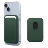 Apple iPhone 15 Plus 6.7 Deri Cüzdan MagSafe Koyu Yeşil