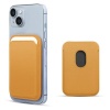 Apple iPhone 15 Plus 6.7 Deri Cüzdan MagSafe Sarı