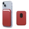 Apple iPhone 15 6.1 Deri Cüzdan MagSafe Kırmızı