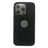 Hole Leather Case Füme iPhone 15 Pro Max