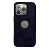Hole Leather Case Derin Mor iPhone 14 Pro
