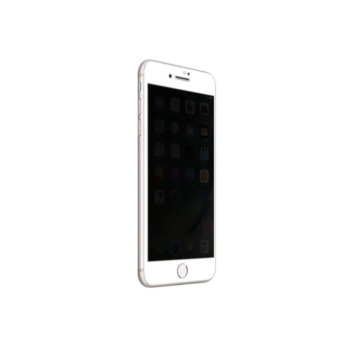 Apple iPhone 7 Gizli Kırılmaz cam Privacy Tam Kaplayan Beyaz