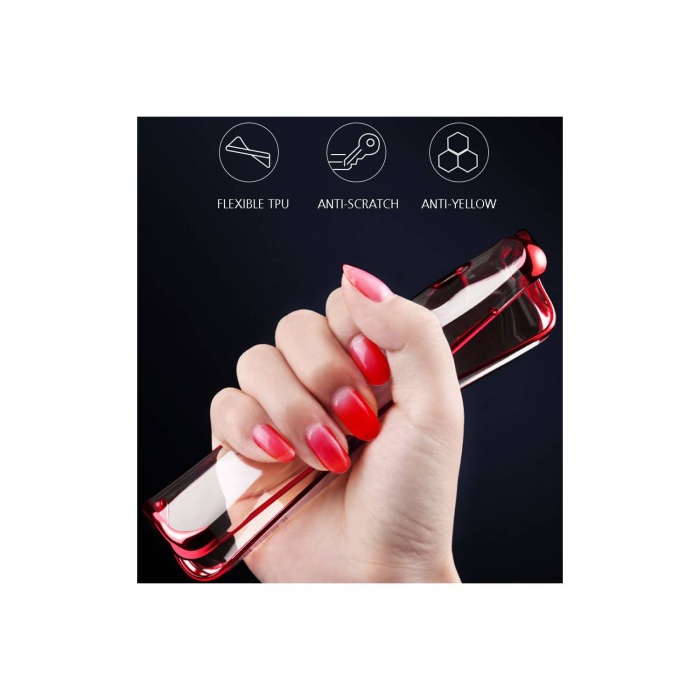 Samsung Galaxy M12 Parlak Lazer Silikon Kılıf Kırmızı