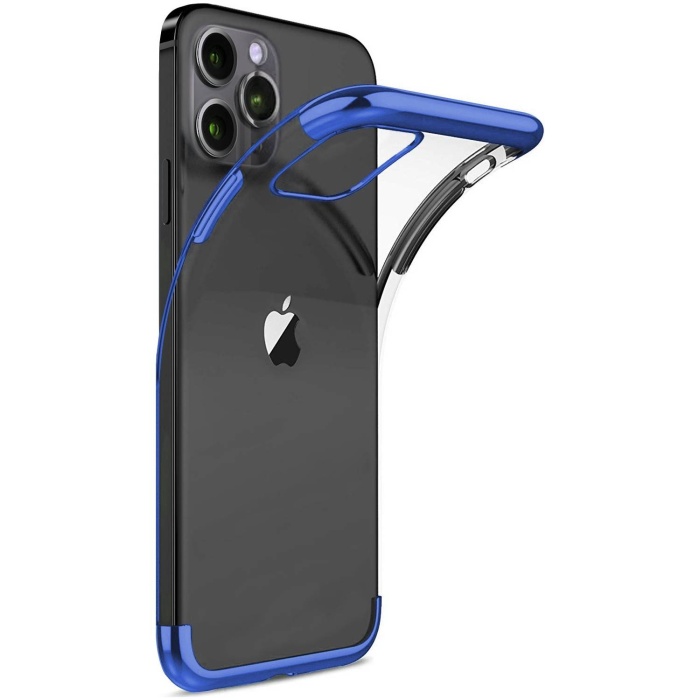 Apple iPhone 13 Pro Max 6.7 Parlak Lazer Silikon Kılıf Mavi