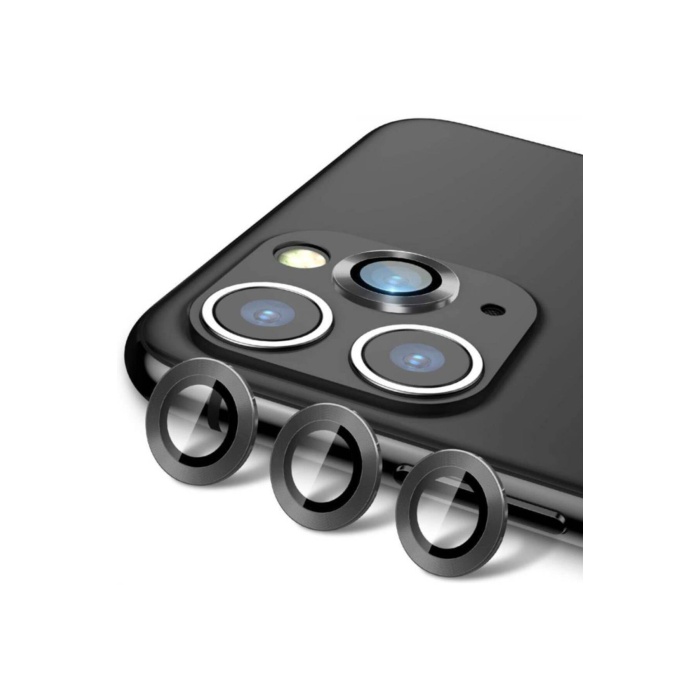Apple iPhone 12 Pro Max 6.7  Metal Çerçeveli Kamera Koruma Lensi