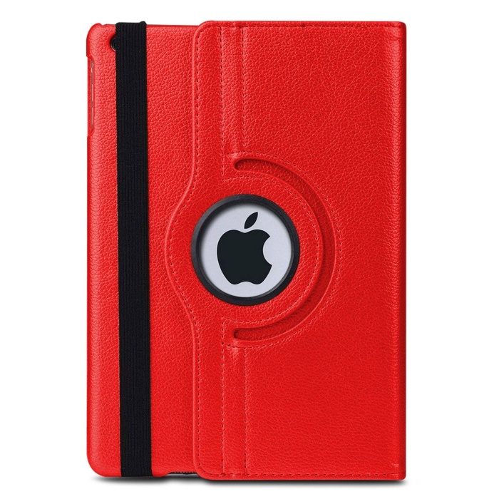 Apple iPad 10.2 7. Nesil (A2197-A2200-A2198)  Deri Kapaklı 360 Kılıf Kırmızı