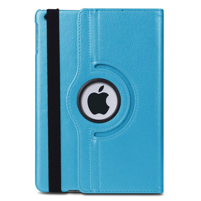 Apple iPad 10.2 8. Nesil (A2270-A2428-A2429-A2430) Deri Kapaklı 360 Kılıf Açık Mavi