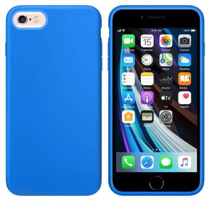Apple iPhone 6 İçi Kadife Silikon Kılıf Mavi