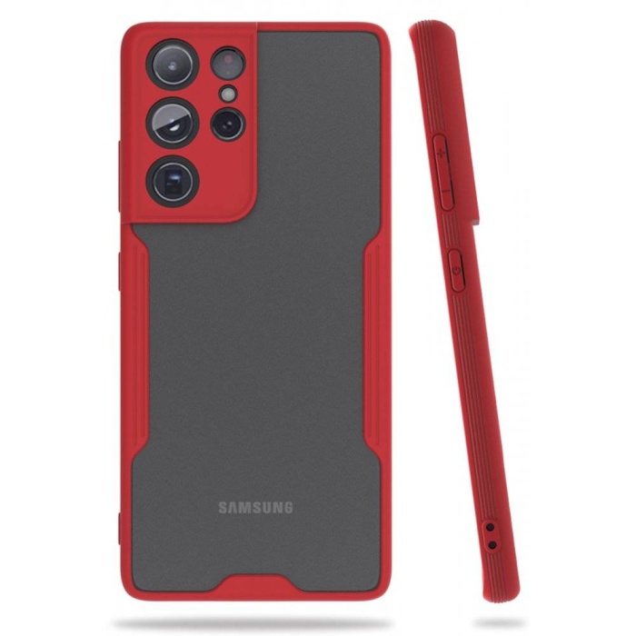 Samsung Galaxy S21 Ultra Rutepadyum Silikon Kırmızı