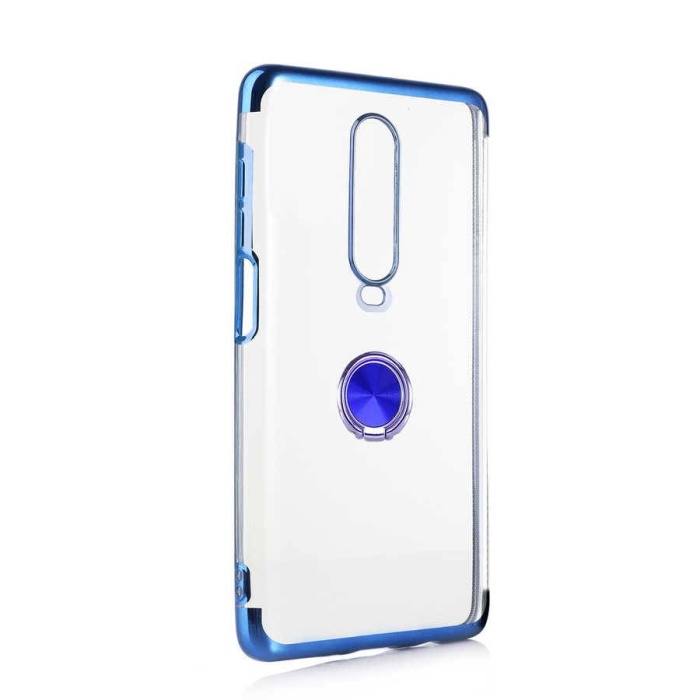 Xiaomi Pocophone X2 Platin Yüzüklü Silikon Kılıf Mavi