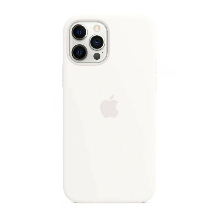 Apple iPhone 12 Pro Uyumlu Logolu Lansman Silikon Kılıf Beyaz