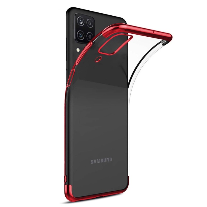 Samsung Galaxy M12 Parlak Lazer Silikon Kılıf Kırmızı
