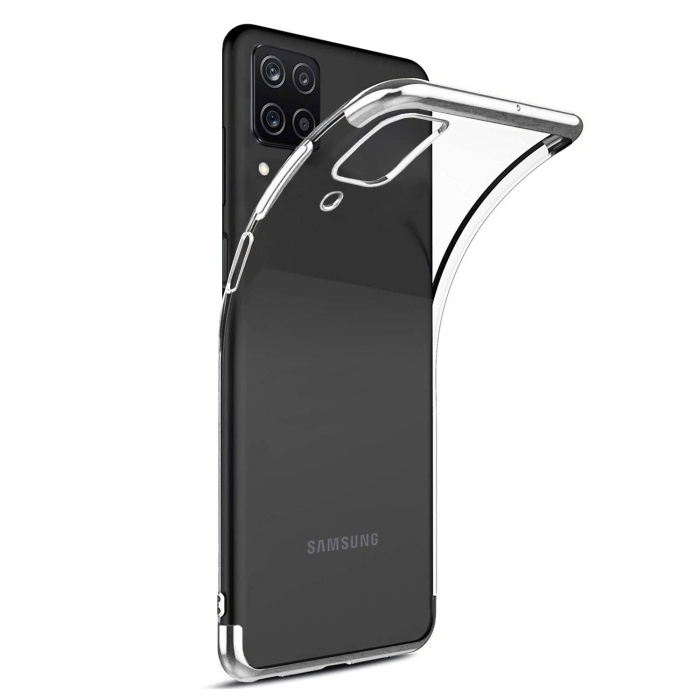 Samsung Galaxy M12 Parlak Lazer Silikon Kılıf Gümüş