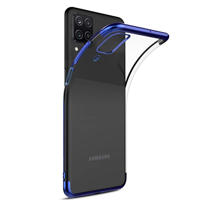 Samsung Galaxy M12 Parlak Lazer Silikon Kılıf Mavi