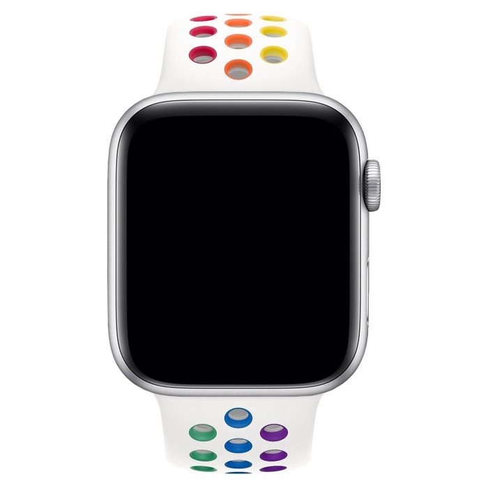 Apple Watch Series 6 44 MM Fileli Kordon Beyaz-Renkli