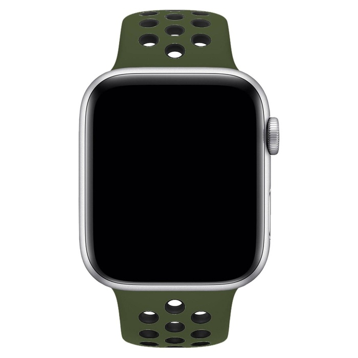 Apple Watch Series 6 44 MM Fileli Kordon Haki-Siyah