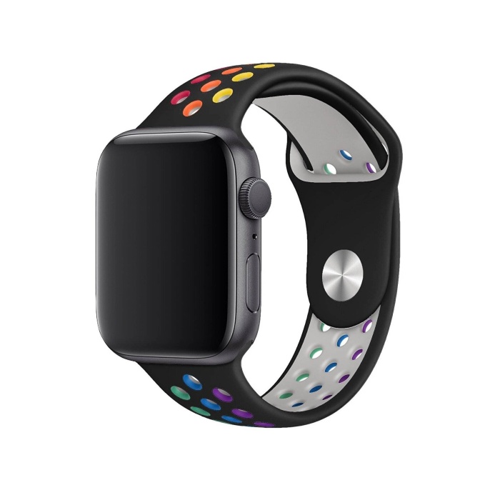 Apple Watch Series 6 44 MM Fileli Kordon Siyah-Renkli