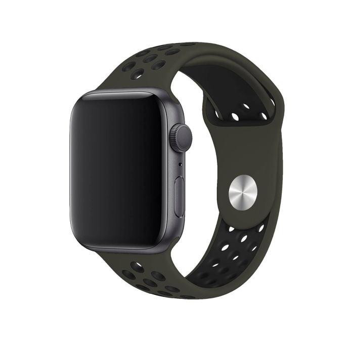 Apple Watch Series 6 44 MM Fileli Kordon Zeytin-Siyah