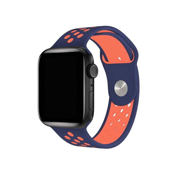 Apple Watch Series 7 41 MM Fileli Kordon Lacivert-Pembe