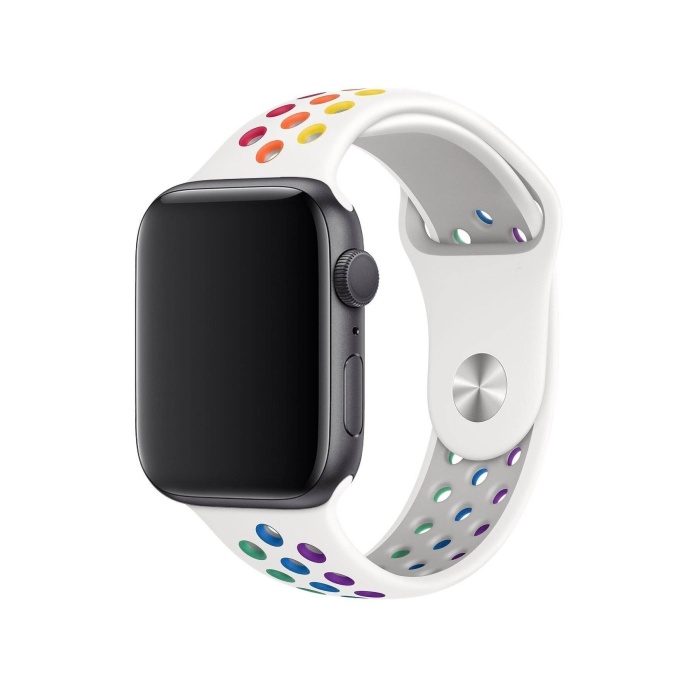 Apple Watch Series 7 45 MM Fileli Kordon Beyaz-Renkli