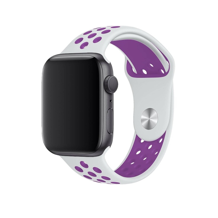 Apple Watch Series 7 45 MM Fileli Kordon Beyaz-Mor