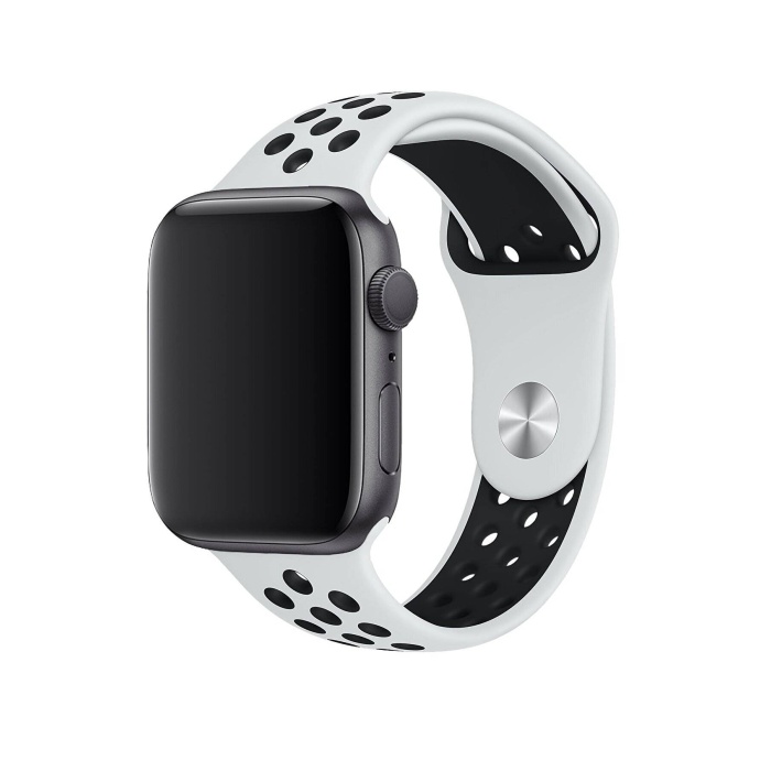 Apple Watch Series 9 41 MM Fileli Kordon Beyaz-Siyah