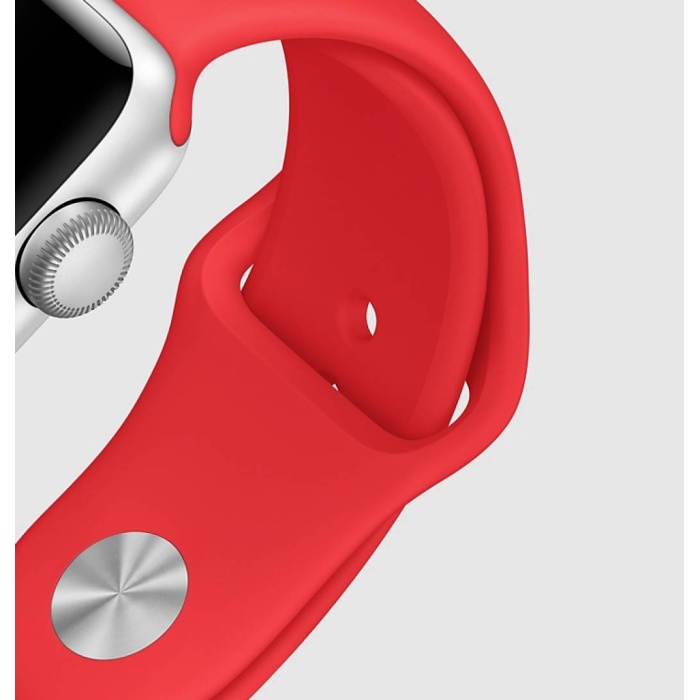 Apple Watch Series 9 41 MM Fileli Kordon Kırmızı-Siyah