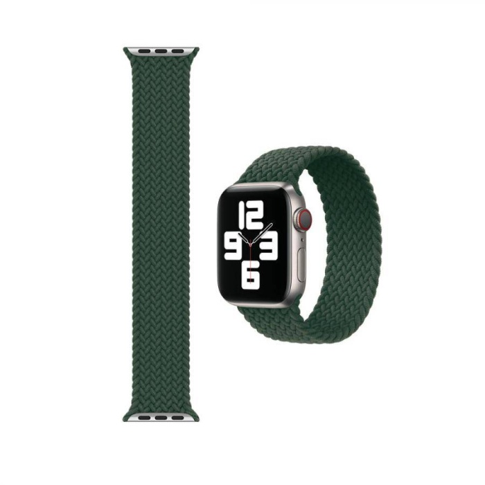 Apple Watch 6 40 MM Tek Parça LARGE Hasır Kordon Yeşil