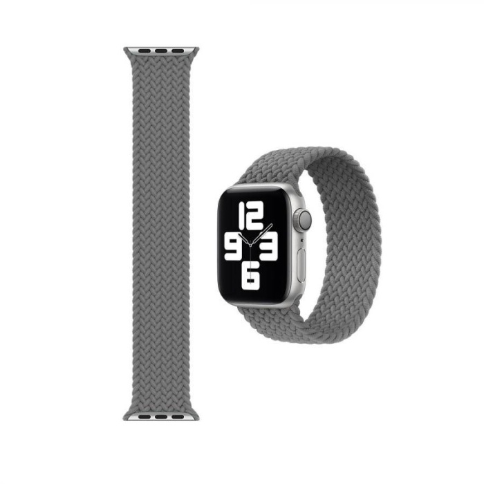 Apple Watch 6 40 MM Tek Parça LARGE Hasır Kordon Gri